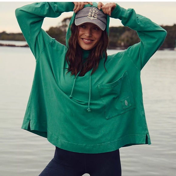 FP Movement by Free People Tops - NWT FP Movement Hot Shot Hooded Layer color green sheen